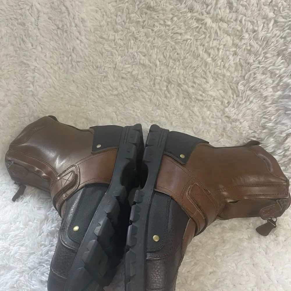 Polo Ralph Lauren Men's Darrance Ankle Boot, Tan/ Black SZ13D